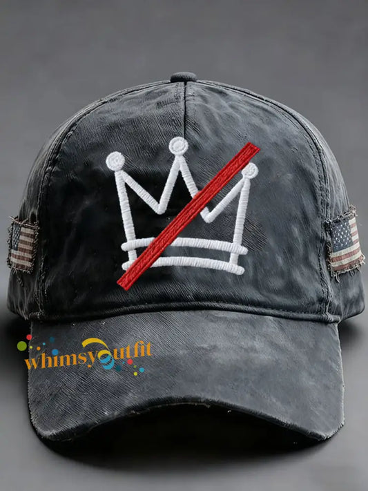 Unisex No Kings Print Hat Black / ONE