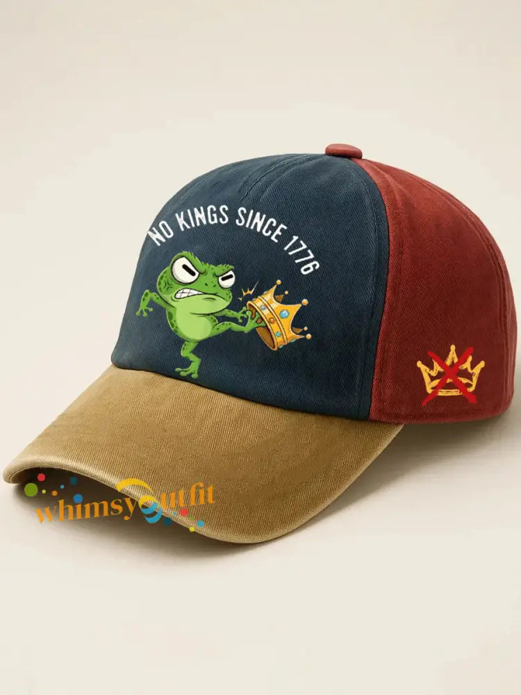 Unisex No Kings Since 1776 Frog Resist Hat Navy Blue / ONE