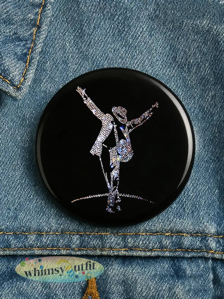 Unisex Popmuziek Figuurprint Broche - Zwart / ÉÉN
