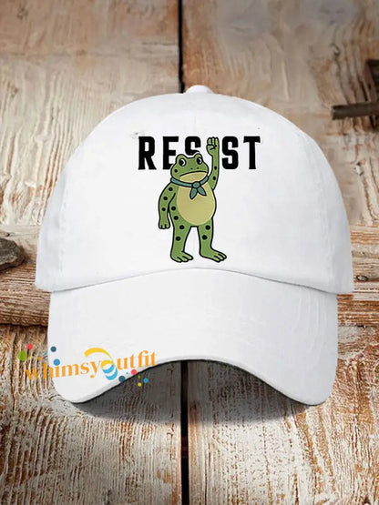 Unisex Portland Frog Print Hat White / ONE