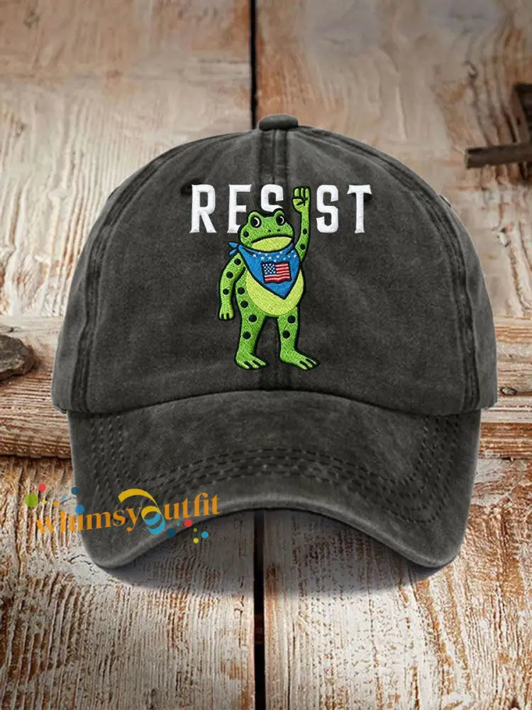 Unisex Portland Frog Resist Print Hat Black / ONE
