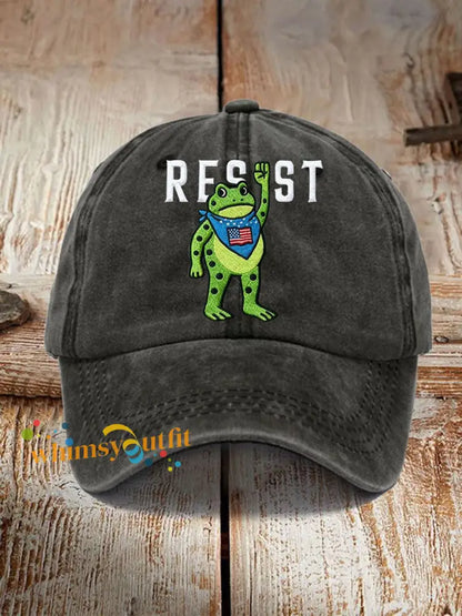 Unisex Portland Frog Resist Print Hat Black / ONE