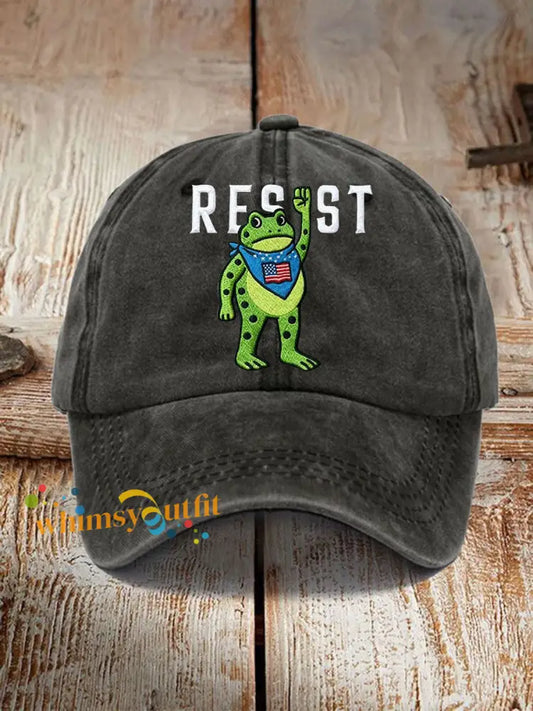 Unisex Portland Frog Resist Print Hat Black / ONE