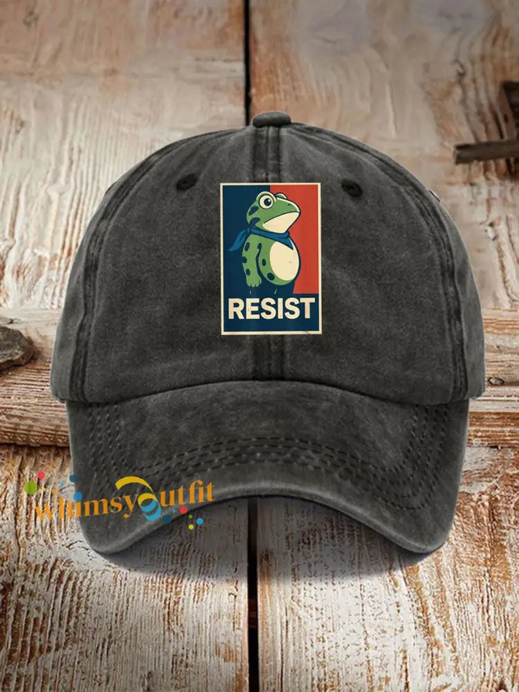 Unisex Portland Frog Resist Print Hat Black / ONE