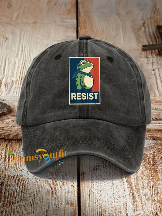 Unisex Portland Frog Resist Print Hat Black / ONE
