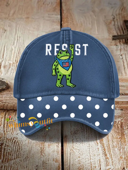 Unisex Portland Frog Resist Print Hat Blue / ONE
