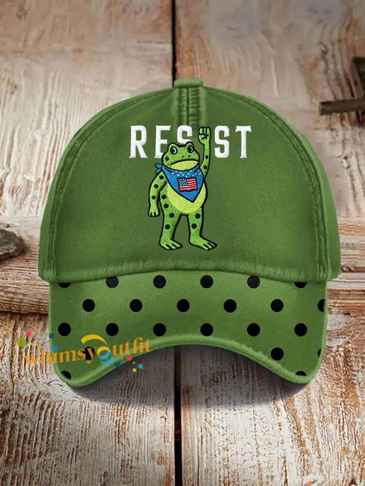 Unisex Portland Frog Resist Print Hat Green / ONE