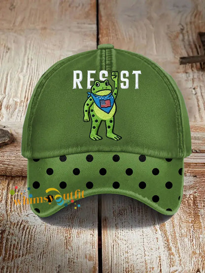 Unisex Portland Frog Resist Print Hat Green / ONE
