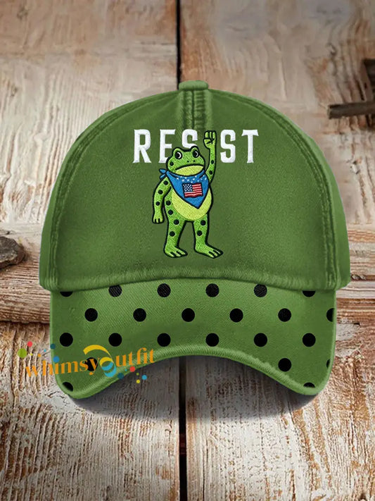Unisex Portland Frog Resist Print Hat Green / ONE