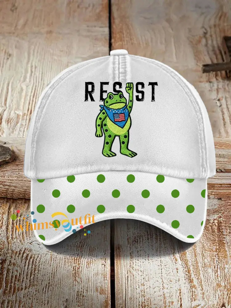 Unisex Portland Frog Resist Print Hat White / ONE