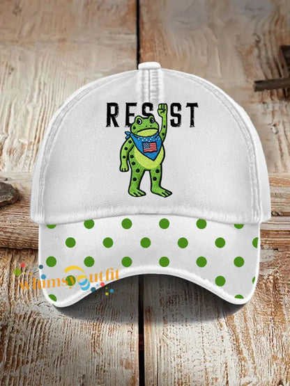 Unisex Portland Frog Resist Print Hat White / ONE