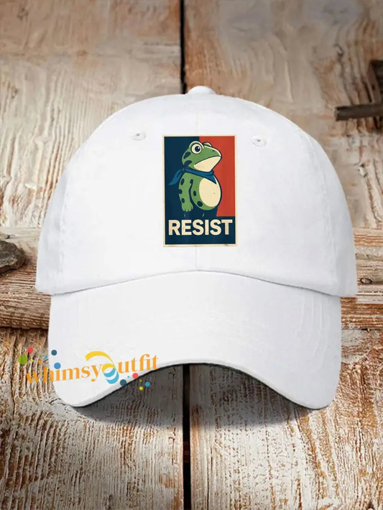 Unisex Portland Frog Resist Print Hat White / ONE