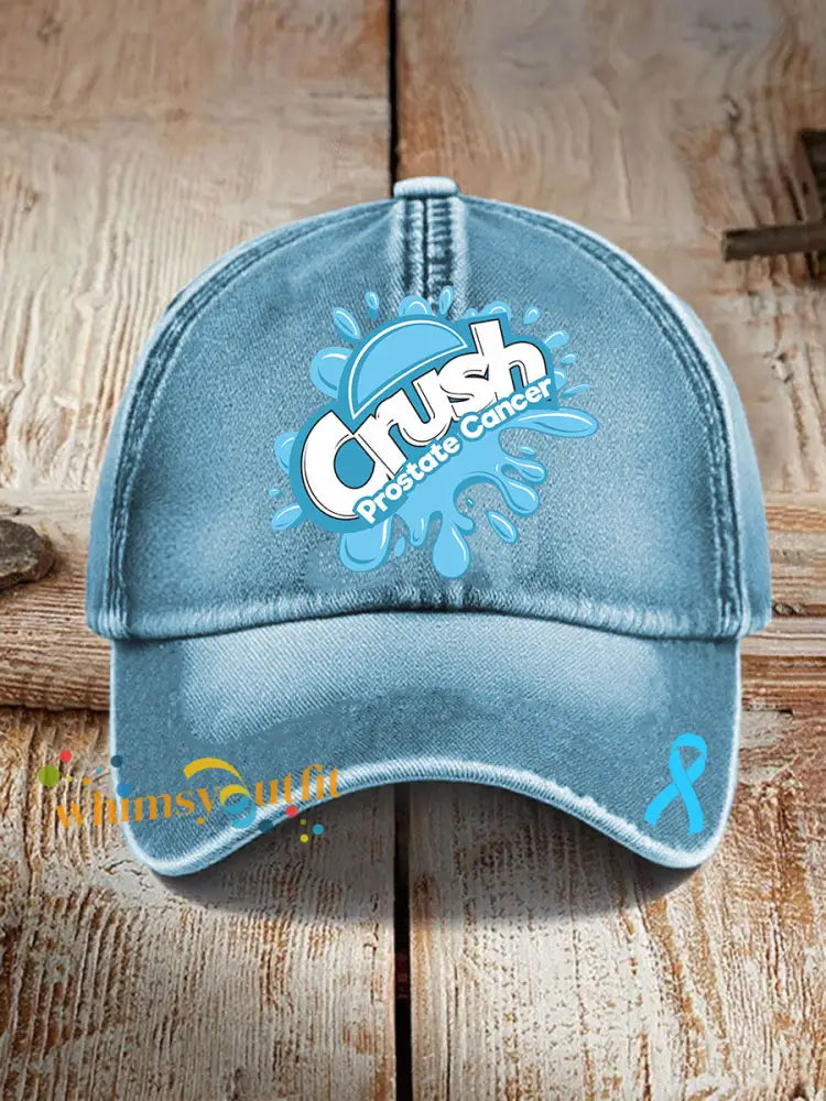 Unisex Prostate Cancer Awareness Print Hat Light Blue / ONE