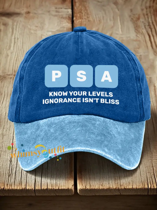 Unisex Prostate Cancer Awareness Print Washed Hat Blue / ONE