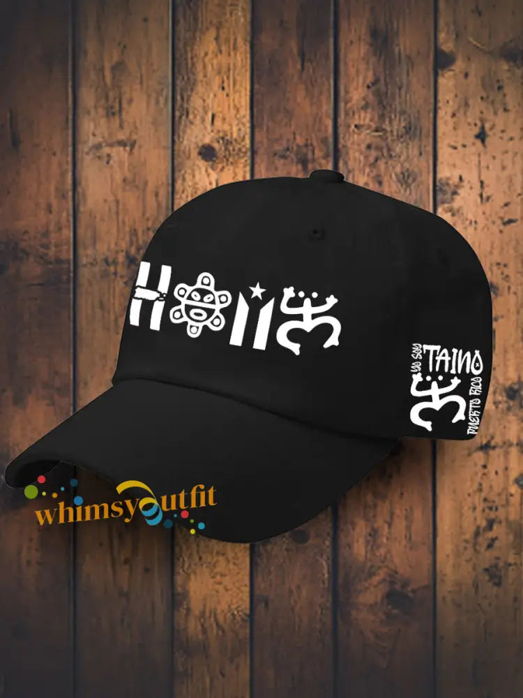 Unisex Puerto Rico Proud Art Printed Hat Black / ONE