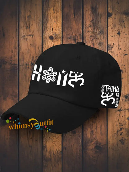 Unisex Puerto Rico Proud Art Printed Hat Black / ONE