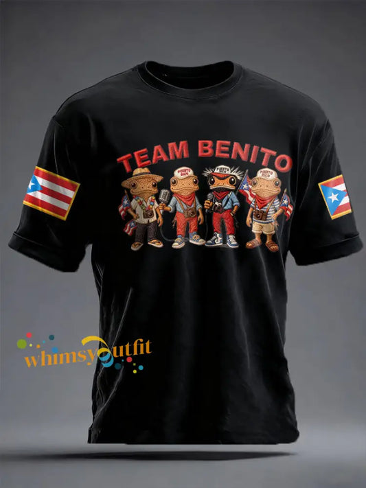 Unisex Puerto Rico Proud Bunny Music Football Lover Printed T-shirt Black / S