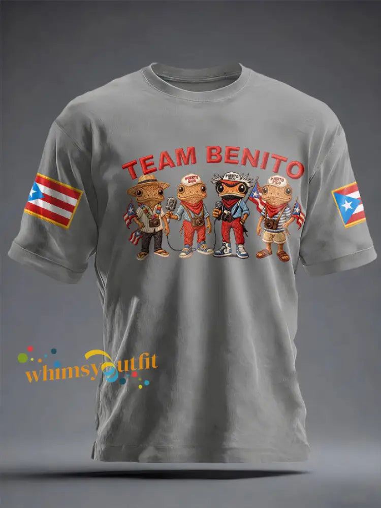 Unisex Puerto Rico Proud Bunny Music Football Lover Printed T-shirt Light Gray / S