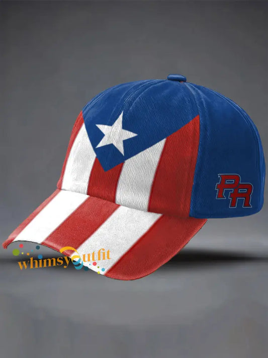 Unisex Puerto Rico Proud Print Hat Blue / ONE