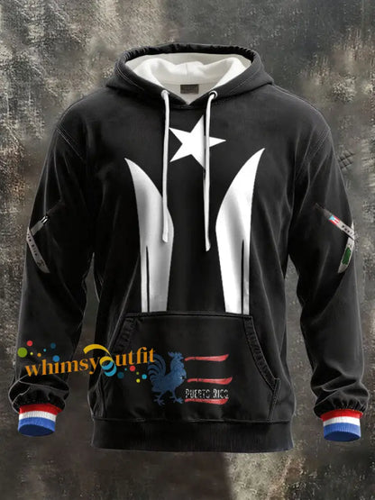 Unisex Puerto Rico Taino Art Proud Printed Hoodie Black / S