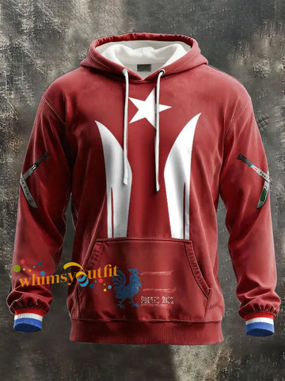 Unisex Puerto Rico Taino Art Proud Printed Hoodie Red / S