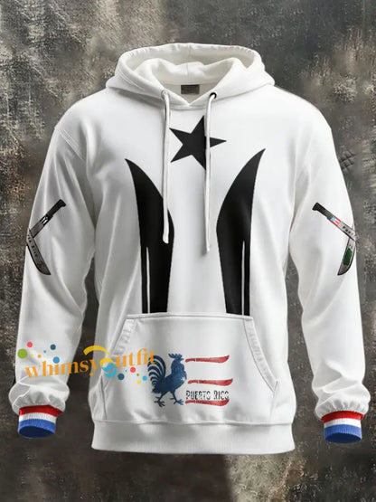 Unisex Puerto Rico Taino Art Proud Printed Hoodie White / S