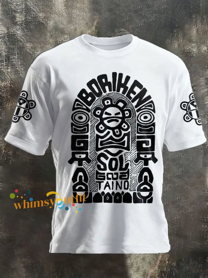 Unisex Puerto Rico Taino Art Proud Printed T-shirt White / S