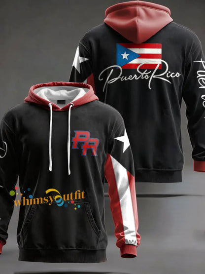 Unisex Puerto Rico Taino Proud Art Printed Hoodie Black / S