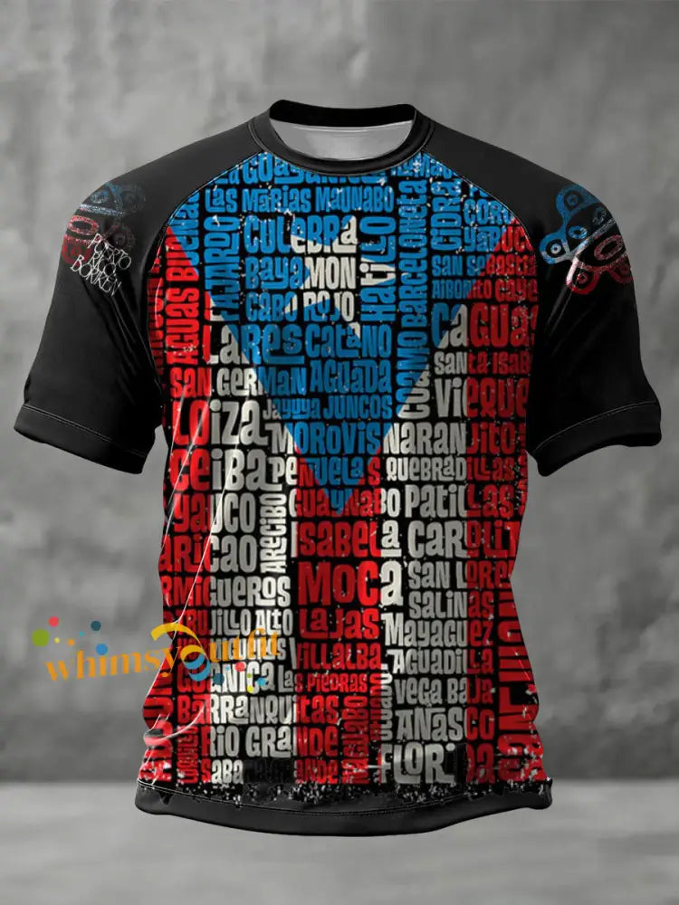 Unisex Puerto Rico Taino Proud Art Printed T-shirt Black / S