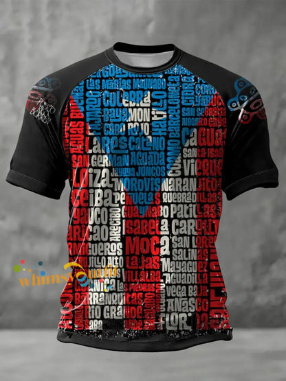 Unisex Puerto Rico Taino Proud Art Printed T-shirt Black / S