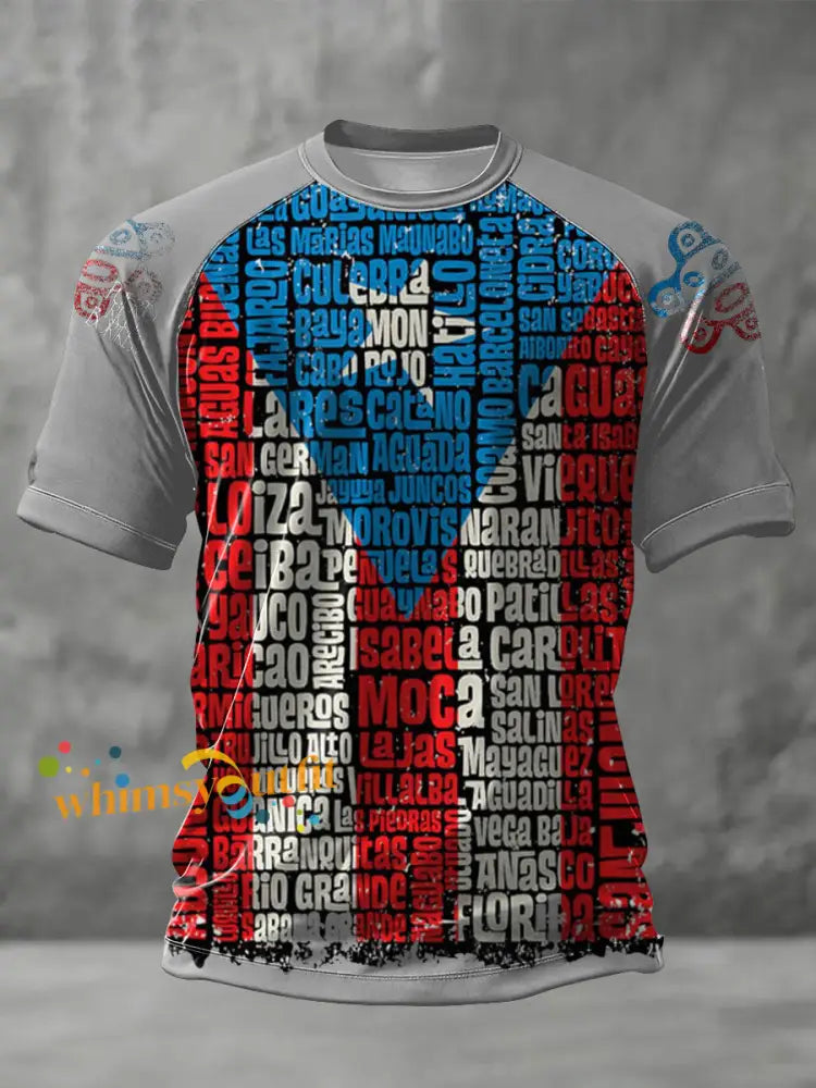 Unisex Puerto Rico Taino Proud Art Printed T-shirt Light Gray / S