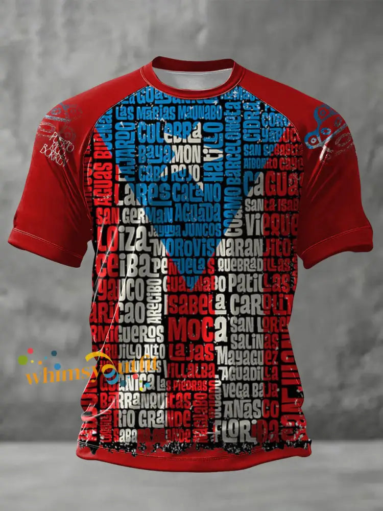 Unisex Puerto Rico Taino Proud Art Printed T-shirt Red / S