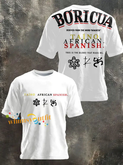 Unisex Puerto Rico Taino Proud Art Printed T-shirt White / S