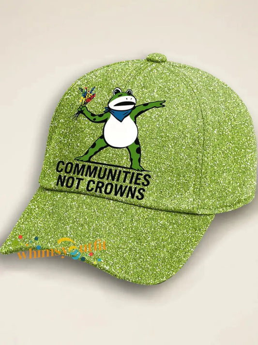 Unisex Resist Frog Print Hat Green / ONE