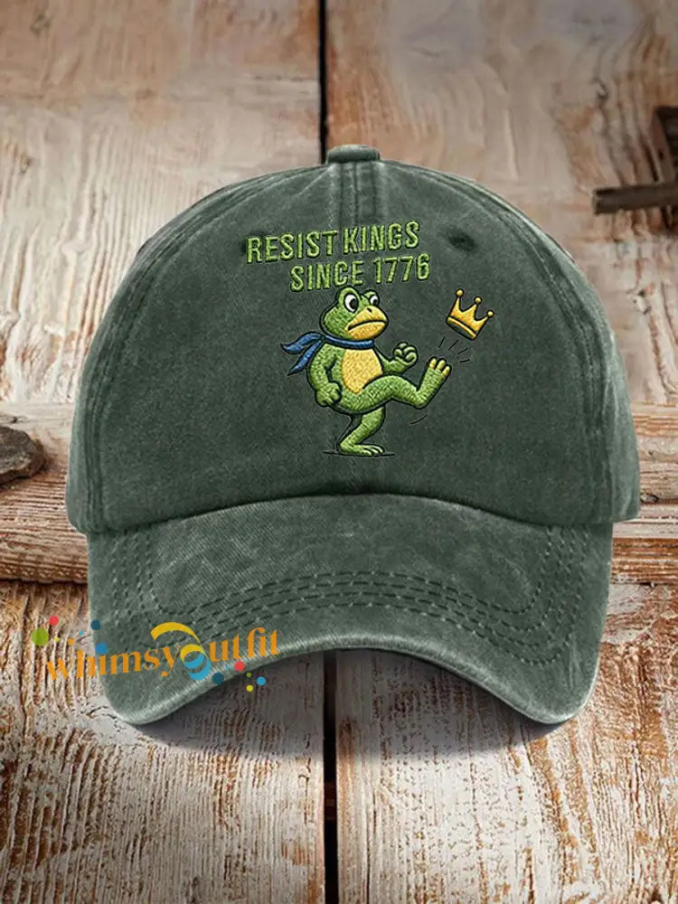 Unisex Resist Kings Since 1776 Print Hat Dark Green / ONE