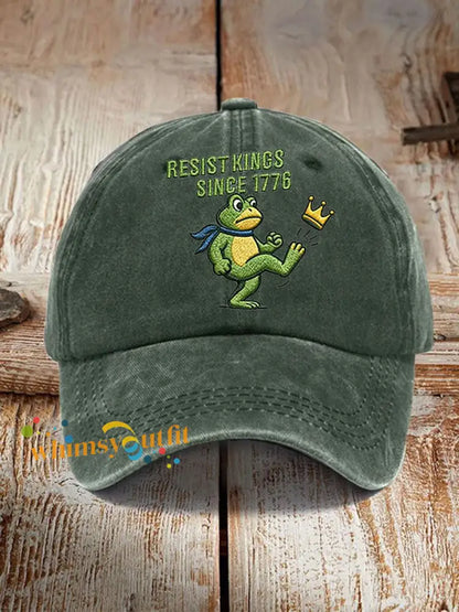 Unisex Resist Kings Since 1776 Print Hat Dark Green / ONE