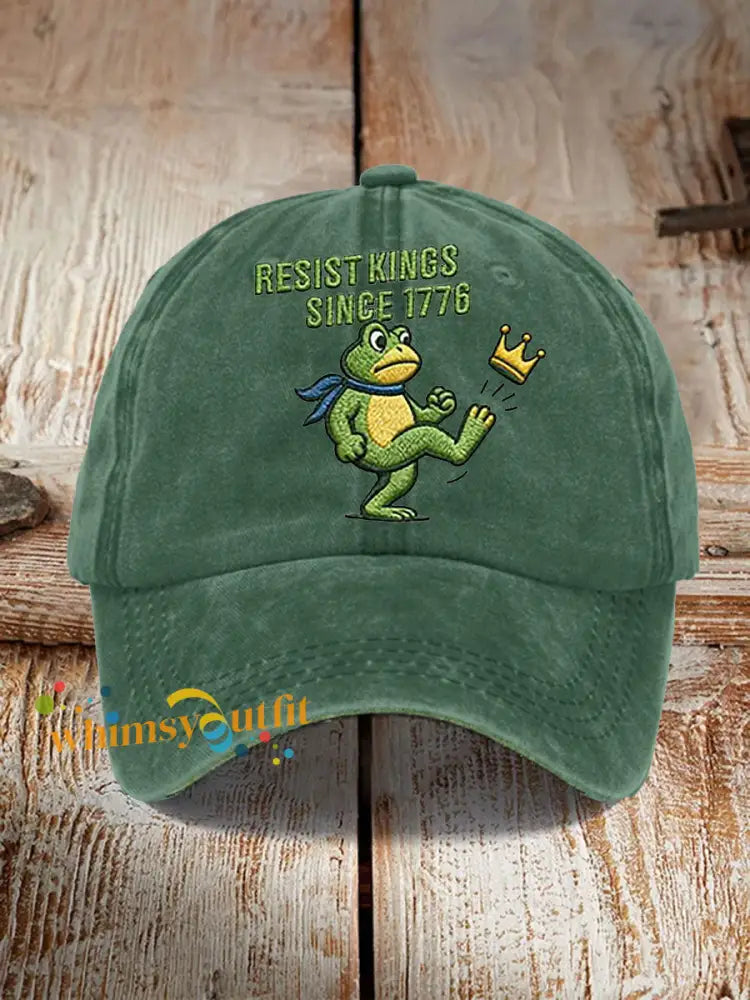Unisex Resist Kings Since 1776 Print Hat Green / ONE
