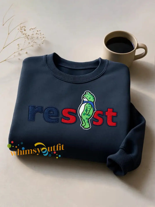 Unisex Resist Portland Frog Sweatshirt Navy Blue / S