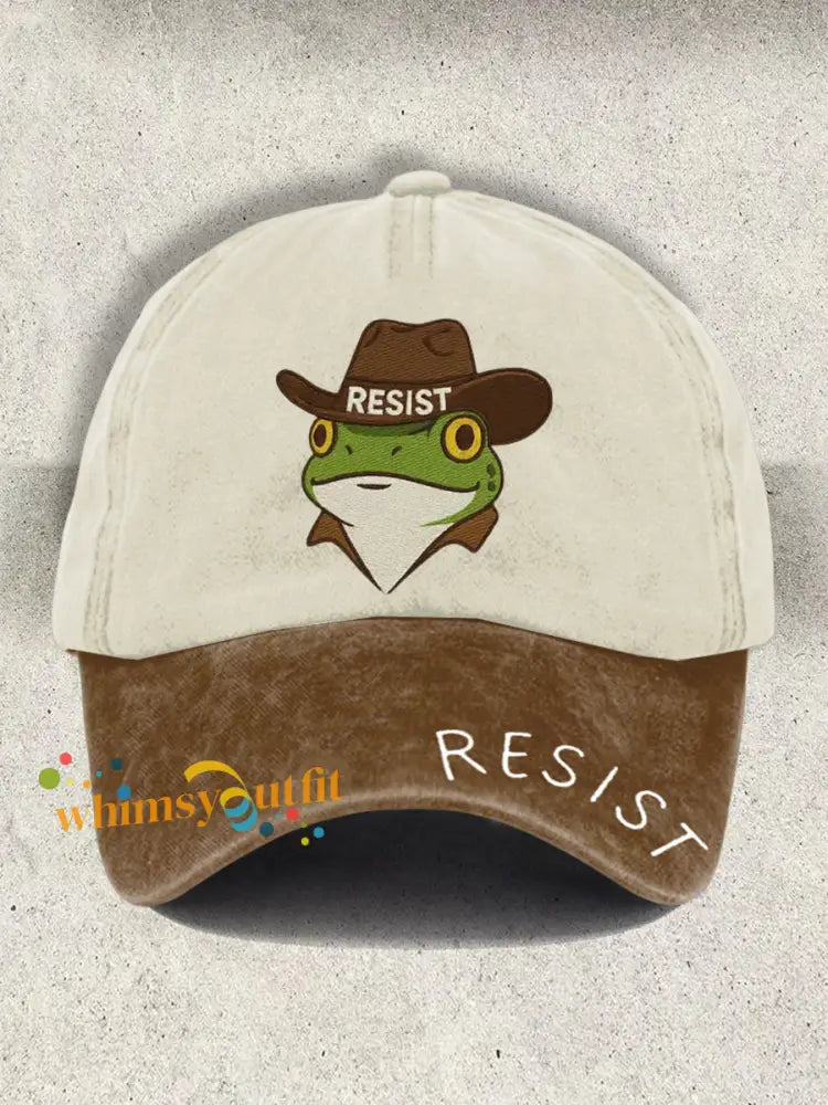 Unisex Resort FDT Polish Frog Print Cap As picture / ONE