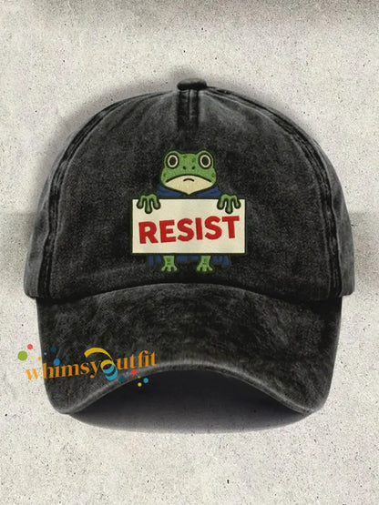 Unisex Resort FDT Polish Frog Print Cap Black / ONE