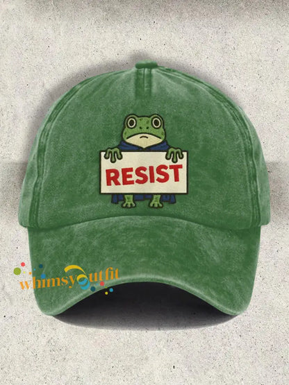 Unisex Resort FDT Polish Frog Print Cap Green / ONE