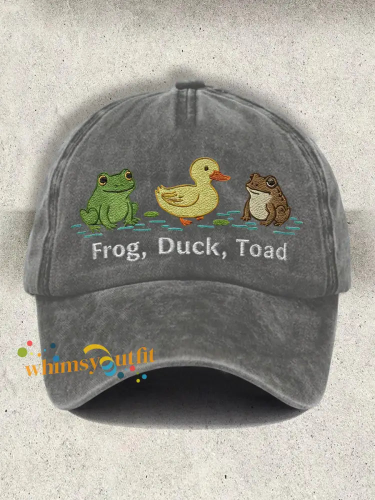 Unisex Resort FDT Polish Frog Print Cap Light Gray / ONE