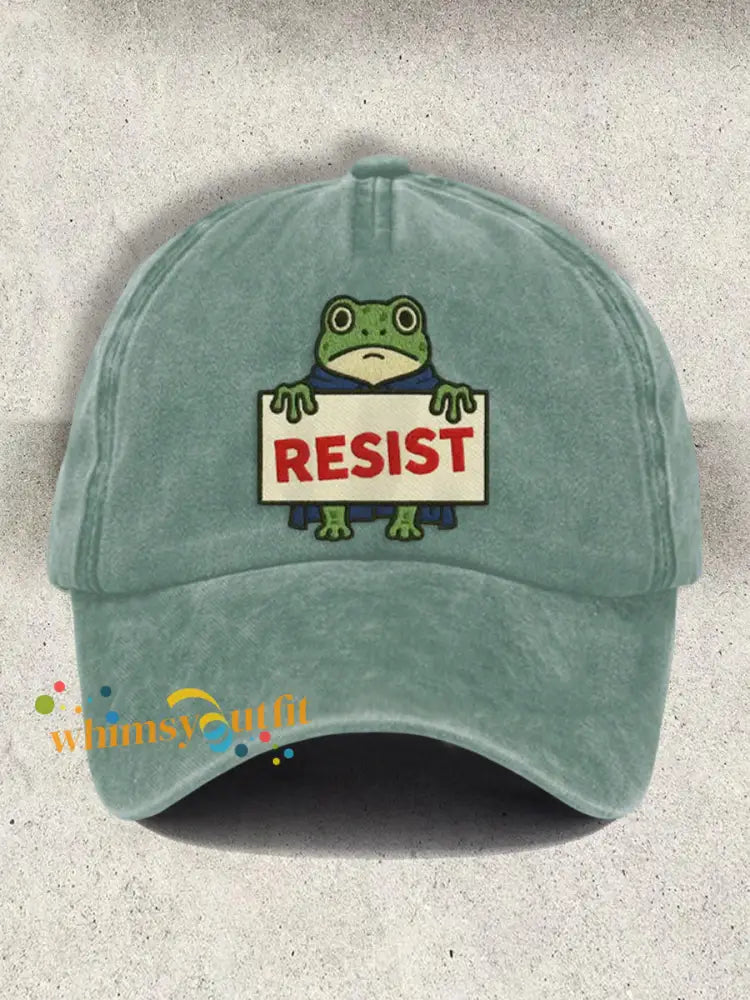 Unisex Resort FDT Polish Frog Print Cap Light Green / ONE