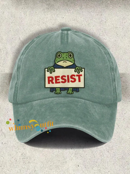 Unisex Resort FDT Polish Frog Print Cap Light Green / ONE