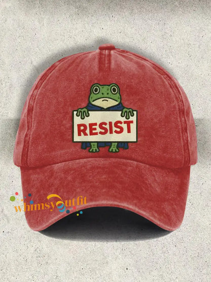 Unisex Resort FDT Polish Frog Print Cap Red / ONE