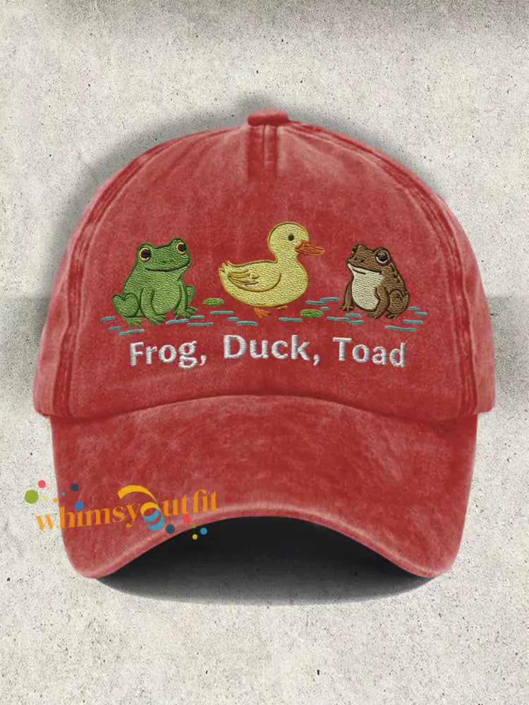 Unisex Resort FDT Polish Frog Print Cap Red / ONE