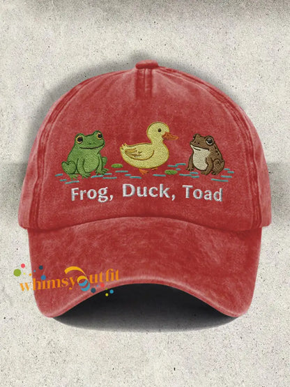 Unisex Resort FDT Polish Frog Print Cap Red / ONE