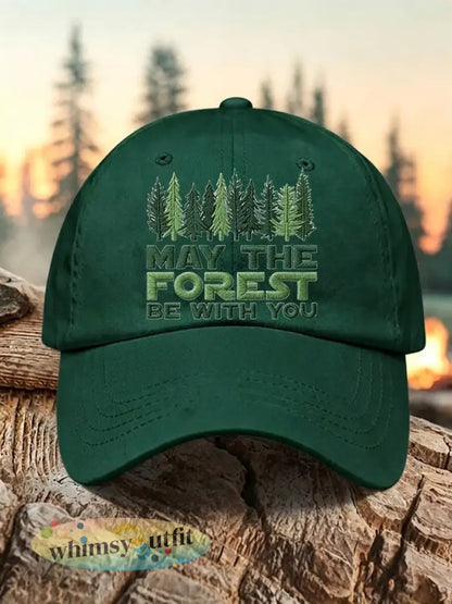 Unisex Resort Kan Het Bos Met U Print Cap - Donkergroen / ÉÉN