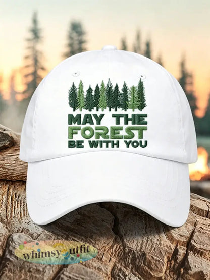 Unisex Resort Kan Het Bos Met U Print Cap - Wit / ÉÉN