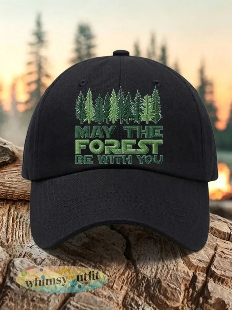 Unisex Resort Kan Het Bos Met U Print Cap - Zwart / ÉÉN